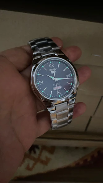 Seiko 5 SNK621K1 Otomatik Çelik Gri Yeşil Kadran 39 mm Erkek Kol Saati - 4