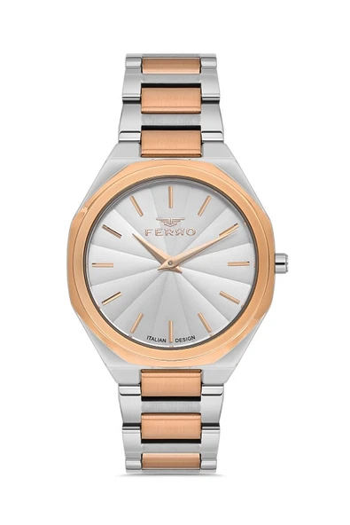 Ferro Quartz Çelik Rose/Gri 34 mm Kadın Kol Saati - 2