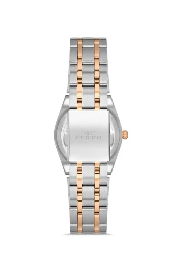 Ferro Quartz Çelik Rose/Gri Lacivert Kadran 32 mm Kadın Kol Saati - 4