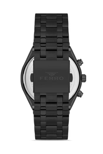Ferro Quartz Çelik Füme 44 mm Fonksiyonları Aktif Erkek Kol Saati - 3