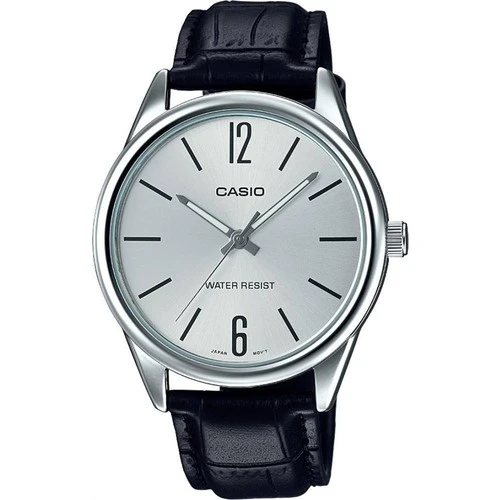 Casio MTP-V005L-7BUDF Quartz Deri Siyah Gümüş Tonu Kadran 40 mm Erkek Kol Saati