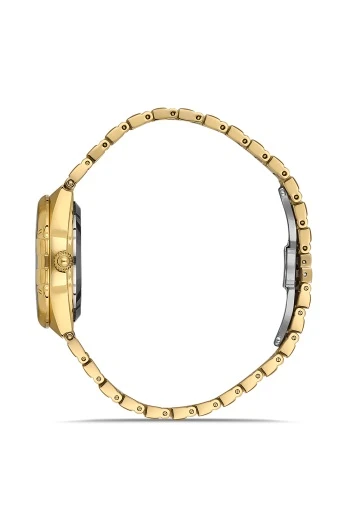 Ferro Quartz Çelik Altın Rengi 32 mm Kelebek Kilitli Kadın Kol Saati - Resim 6