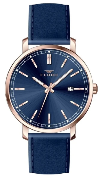 Ferro 42 mm Lacivert Deri Kordon Erkek Kol Saati F11148B-T F11148B-T ürün görseli