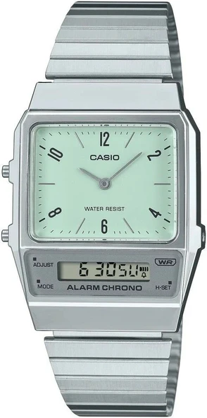 Casio Quartz Analog/Dijital Çelik Gri Yeşil Kadran 32 mm Erkek Kol Saati