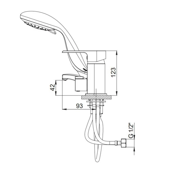 GPD Atros Ankastre Küvet Bataryası 3 Delikli Krom Kartuştan Yönlendiricili - 3