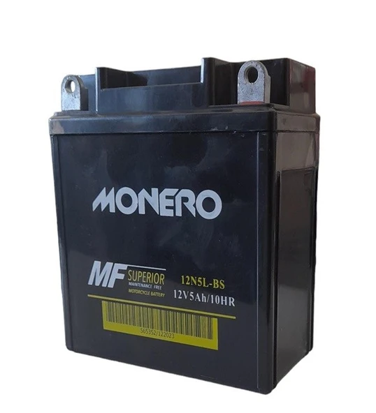 MONERO 12V 5Amper YÜKSEK/DİK 12N-5L-BS-CUP-YBR AKÜ EBATLARI: 119 x 60 x 129mm - 2