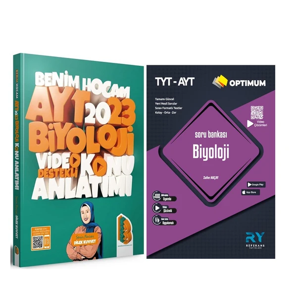 Benim Hocam 2023 AYT Biyoloji Video Destekli Konu Anlatımı ve Referans Soru Bankası Seti 2 Kitap