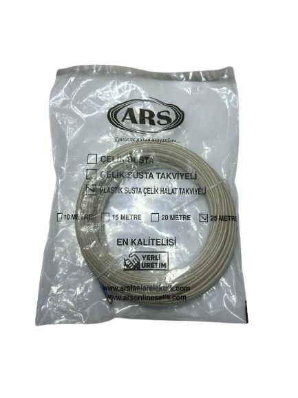 ARS 25 Metre Plastik Susta Çelik Halat Takviyeli