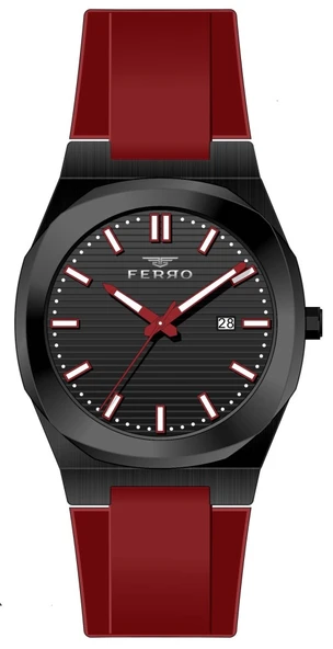 Ferro 41 mm Bordo Silikon Kordon Erkek Kol Saati F11340D-ZK F11340D-ZK ürün görseli