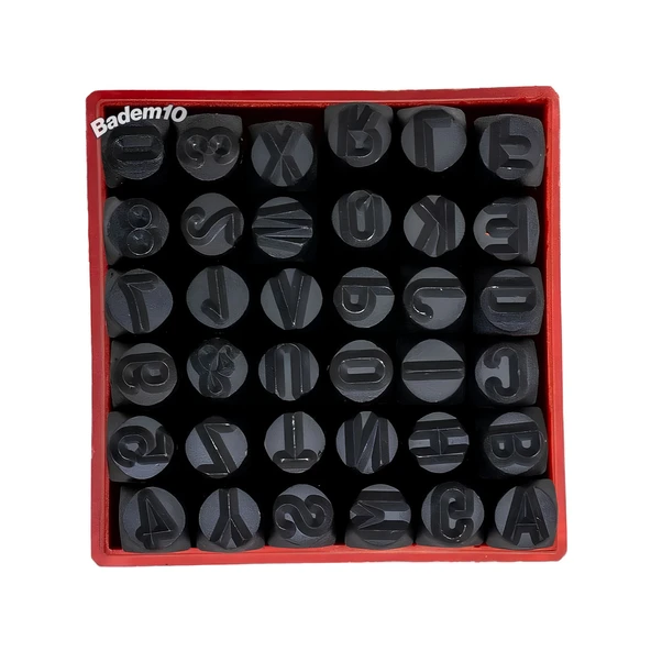 Çelik 4 mm Numaratör 36 Parça Harf Rakam Uç Seti Damgalama Takımı Metal Kazıma - 3