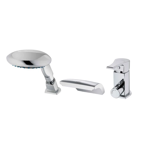 GPD Atros Ankastre Küvet Bataryası 3 Delikli Krom Kartuştan Yönlendiricili