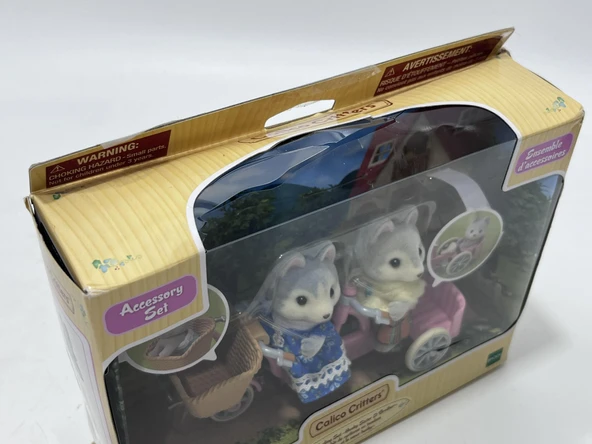 Calico Critters Husky Tandem Cycling Set Figür Oyunca Seti - 4