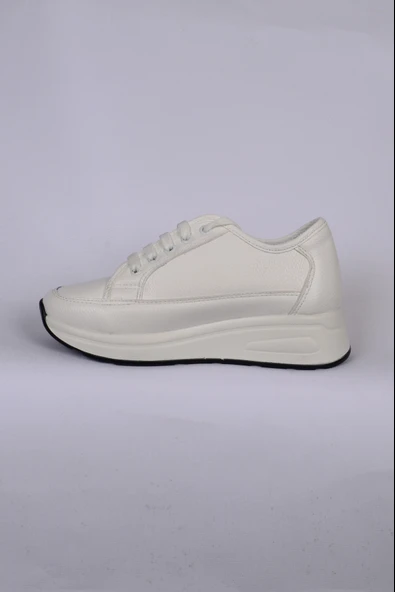 Pierre Cardin 54779 Yüksek Taban Deri Beyaz Kadın Günlük Ayakkabı - 3