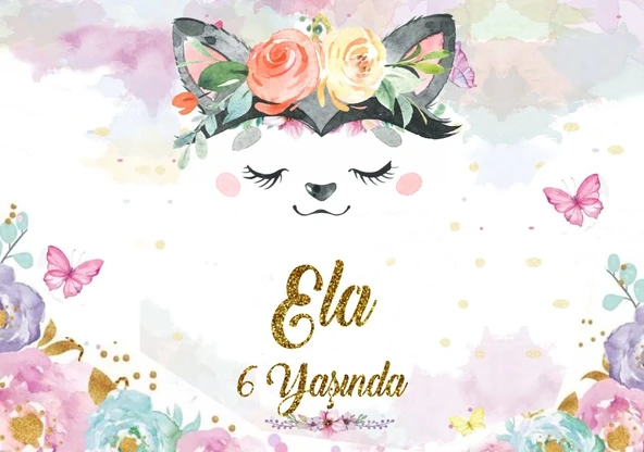 Unicorn ve Balerin Tenalı Doğum günü Afişi 70X100 cm ürün görseli