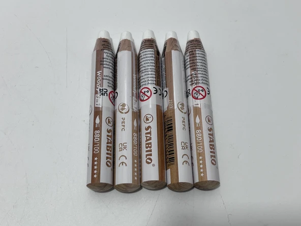 Stabilo Woody 3 in 1 880/100 Beyaz Boya Kalemi 5li Paket - 3