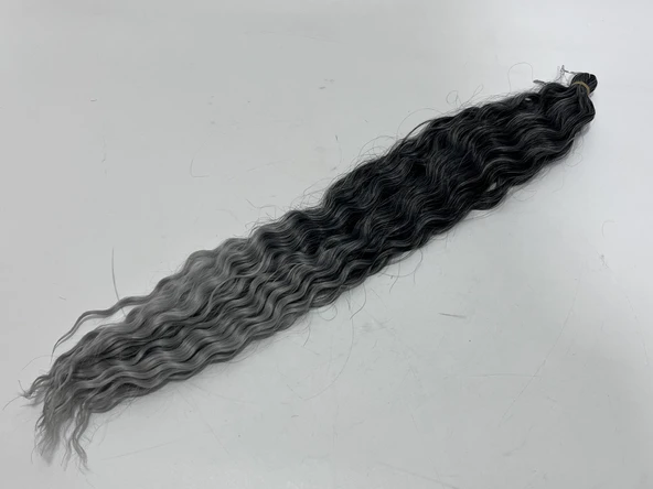 Sentetik Ombreli Postiş Saç 55cm (TB-Grey) - 3