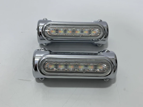 Harley Motosiklet Sinyalli Sis Farı Takımı (Krom Renk) - Resim 5