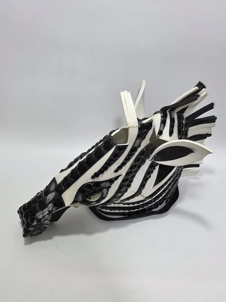 Orman Partisi için Zebra Kafası Cosplay Kostüm 65x50x35cm - 6