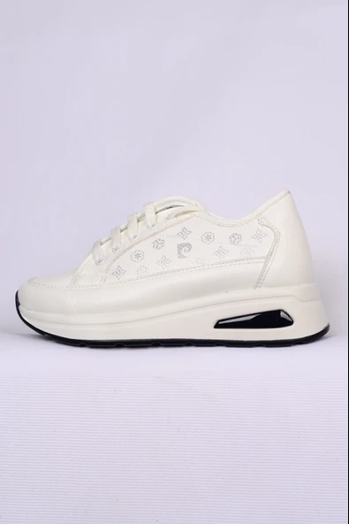 Pierre Cardin 54779 Yüksek Taban Deri Beyaz Kadın Günlük Ayakkabı - 5