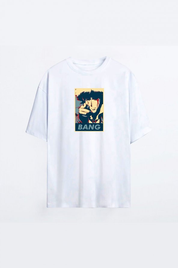 Anime Bang Beyaz HG Erkek Oversize Tshirt - Tişört