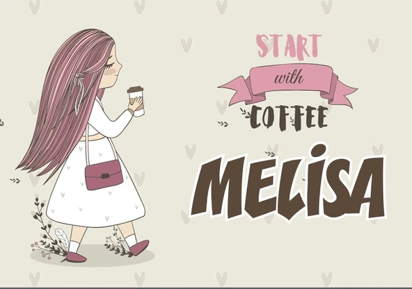 Kahve İçen Kedi Temalı Doğum Günü Afişi 70X100 cm