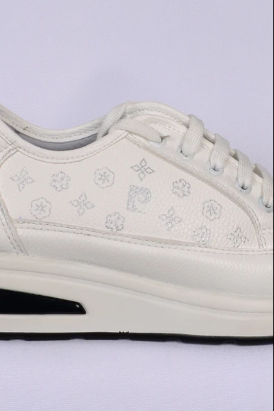 Pierre Cardin 54779 Yüksek Taban Deri Beyaz Kadın Günlük Ayakkabı - 2