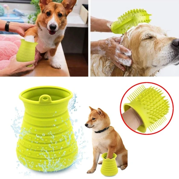 2si1 Arada Evcil Hayvanlar için Silikon Pati Yıkama Kabı - 3