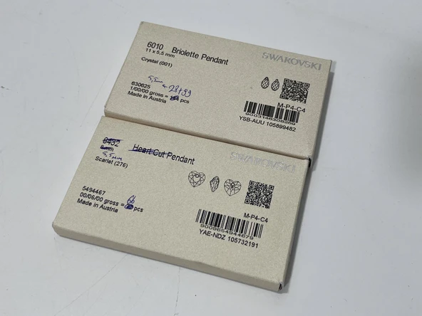 Swarovski Tip Damla ve Küre Kristal Kolye Ucu 193 Adet - 2