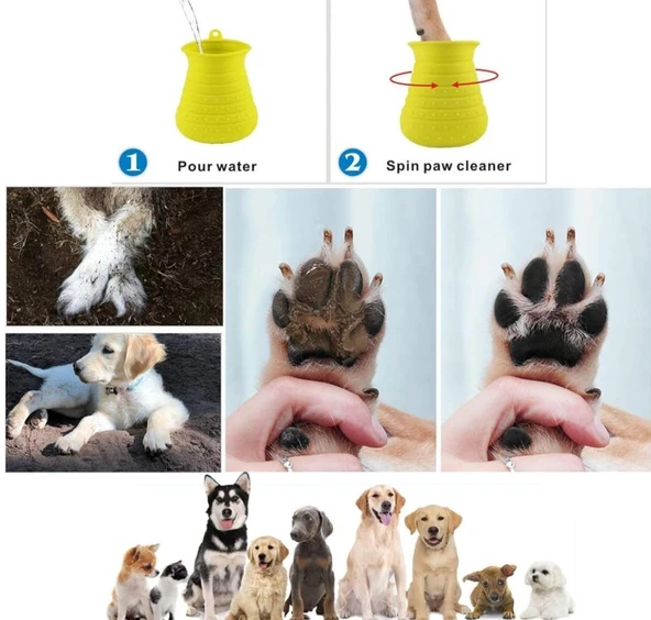 2si1 Arada Evcil Hayvanlar için Silikon Pati Yıkama Kabı - 4