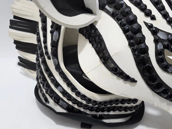 Orman Partisi için Zebra Kafası Cosplay Kostüm 65x50x35cm - 4