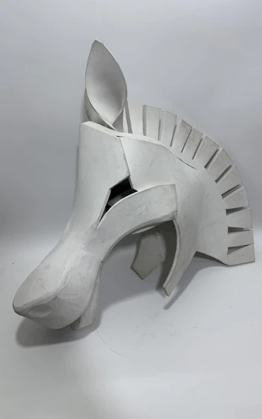 Orman Partisi için At Kafası Cosplay Kostüm 80x70x30cm - 6