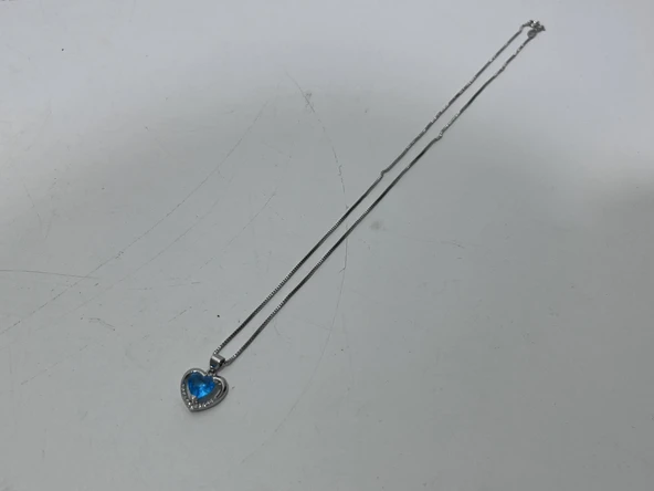 Mavi Taşlı 925 Ayar Gümüş Kolye Ucu 1,65 Gram - 2