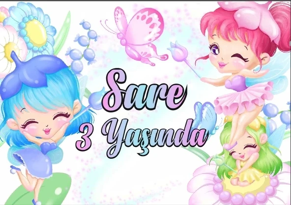 Peri Temalı Doğum Günü Afişi 70X100 cm ürün görseli