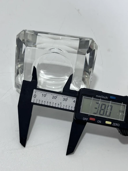 Faset Kesim Kristal Cam Tealight Mumluk 6,7x7,7cm (1 Adet) - 7