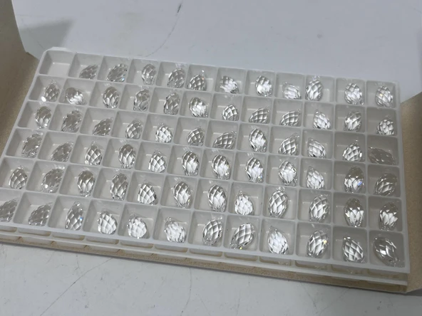 Swarovski Tip Damla ve Küre Kristal Kolye Ucu 193 Adet - 3