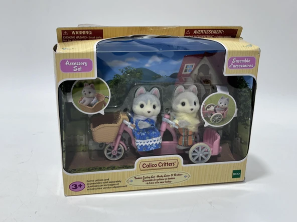Calico Critters Husky Tandem Cycling Set Figür Oyunca Seti - 3