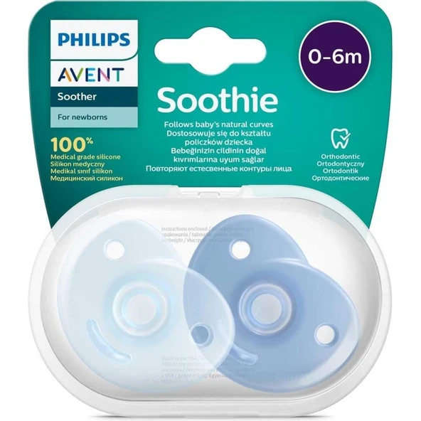 Philips Avent Soothie Emzik 0-6 Ay Erkek, SCF099/21- MAVİ