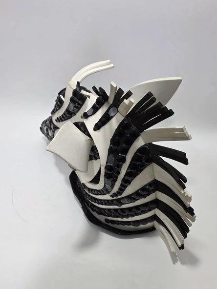 Orman Partisi için Zebra Kafası Cosplay Kostüm 65x50x35cm - 9