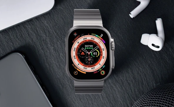 Lululook Apple Watch Ultra Titanyum Saat Kordonu 49mm - 5