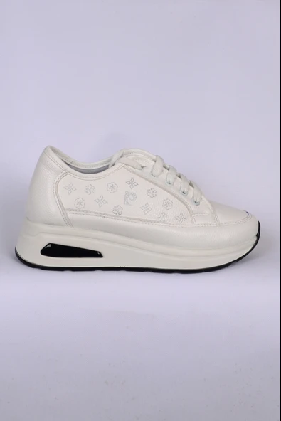 Pierre Cardin 54779 Yüksek Taban Deri Beyaz Kadın Günlük Ayakkabı