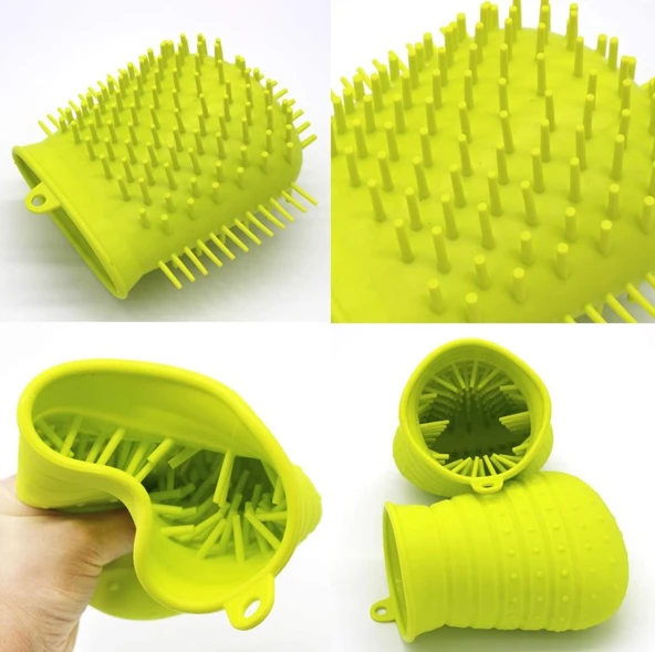 2si1 Arada Evcil Hayvanlar için Silikon Pati Yıkama Kabı - 6