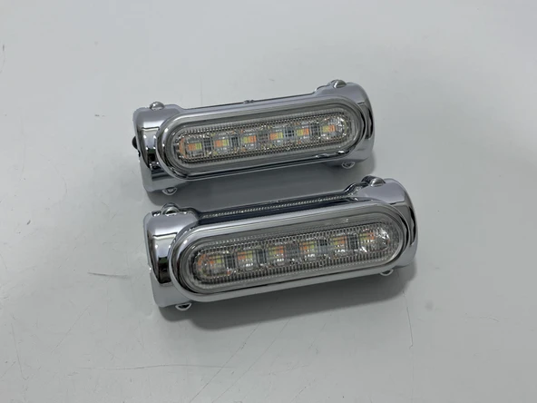 Harley Motosiklet Sinyalli Sis Farı Takımı (Krom Renk) - Resim 6