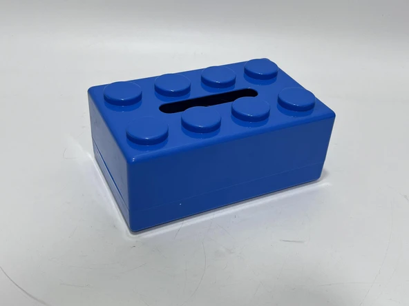 Lego Tipi Yapı Taşı Mendil Kutusu 20x13x8 cm (Mavi) - 6