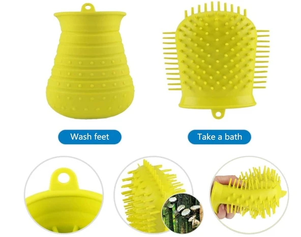 2si1 Arada Evcil Hayvanlar için Silikon Pati Yıkama Kabı - 2