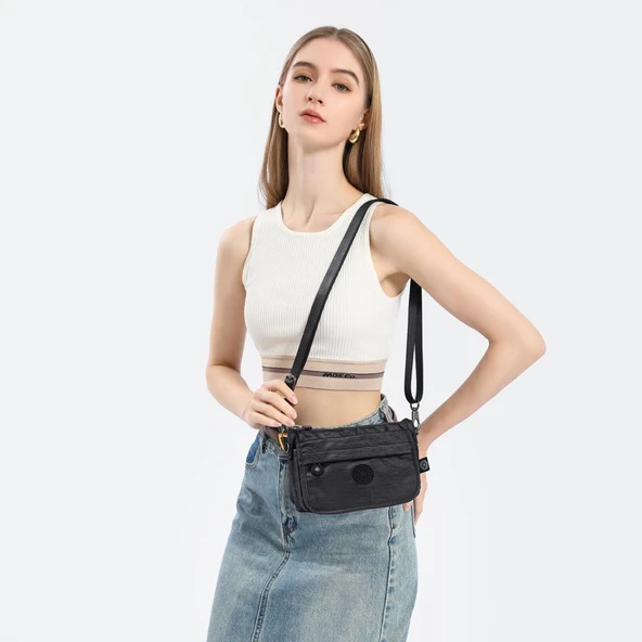 Metalik Kumaş Minik Boy Smart Bags Postacı Kadın Çantası 1191 - 16