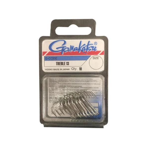 Gamakatsu Treble Hook 13 NO:2 Nikel Üçlü İğne 10Adet
