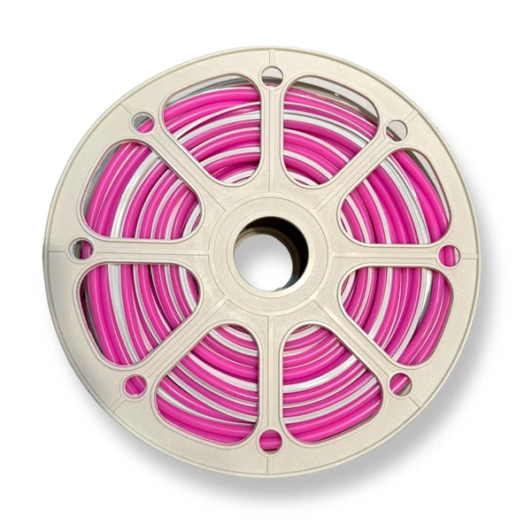 Pembe 6mm İkinci Nesil Silikon Neon LED Şerit Kılıfı – 5 Metre Difüzör Tüp (LED Hariç) - 2