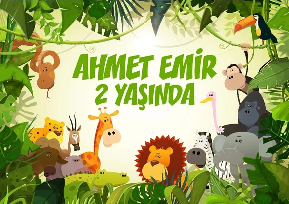 Safafi Temalı Doğum Günü Afişi 100X150 cm ürün görseli 1