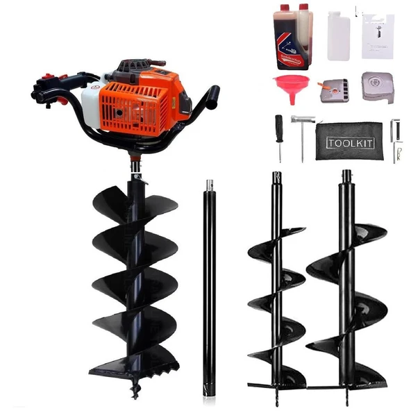 Gardenpro Çift Helezonlu Toprak Burgu Makinası Seti 3.1 Hp