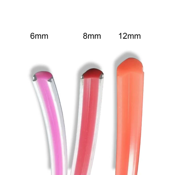 Mor 6mm İkinci Nesil Silikon Neon LED Şerit Kılıfı – 5 Metre Difüzör Tüp (LED Hariç) - 6